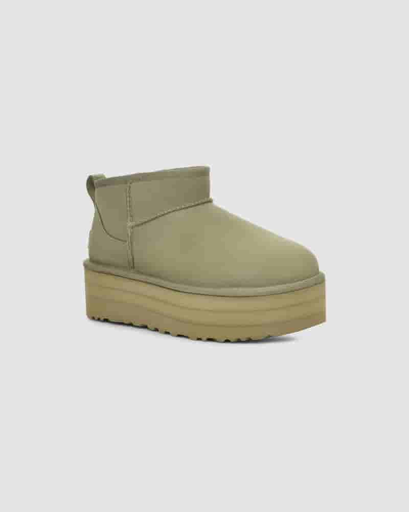 UGG Classic Ultra Mini Platform Dječje Cizme Maslinasto Zelene | HRS8540G