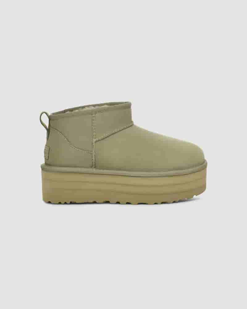 UGG Classic Ultra Mini Platform Dječje Cizme Maslinasto Zelene | HRS8540G