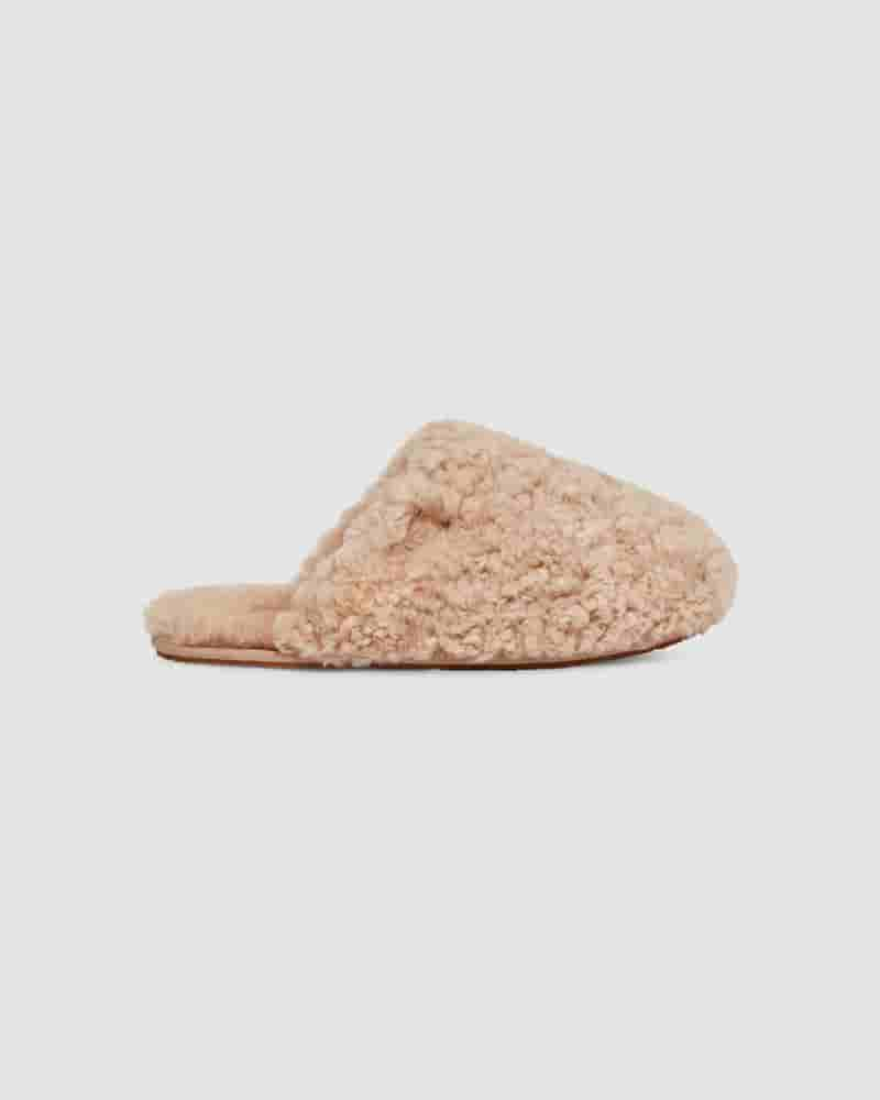 UGG Maxi Curly Slide Dječje Papuce Smeđe | HRI8536L