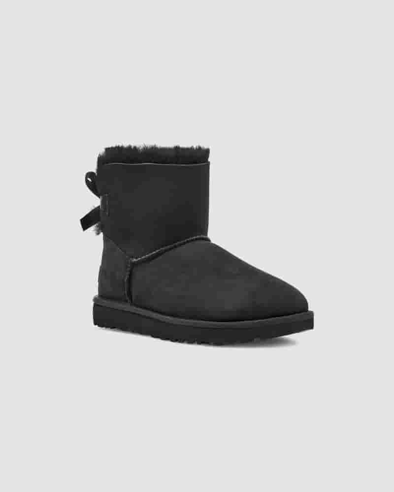 UGG Mini Bailey Bow II Boot Dječje Cizme Crne | HRJ8564P