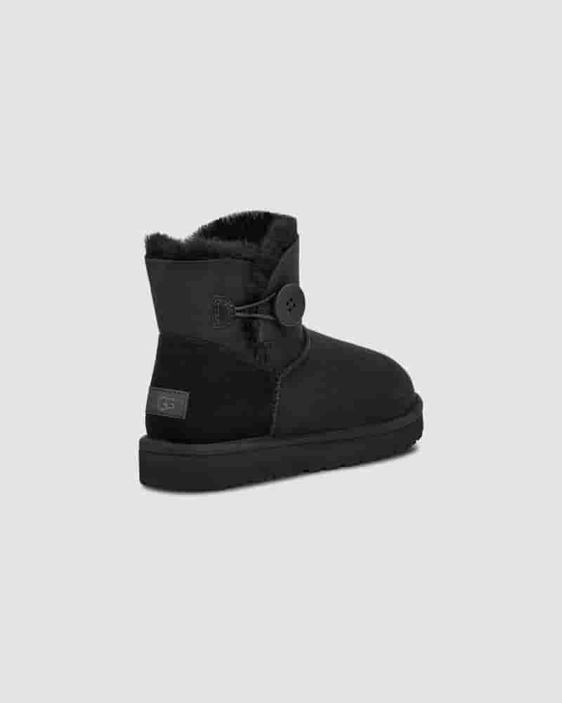 UGG Mini Bailey Button II Dječje Cizme Crne | HRV8551R