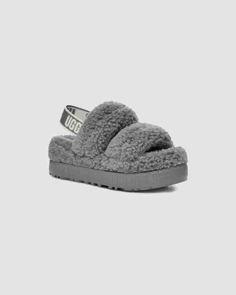 UGG Oh Fluffita Ženske Papuce Srebrne | HRK8650O